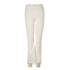 Mother The Looker Ankle Step Fray Jeans Cream Puffs NWT Size 33 High Rise Skinny